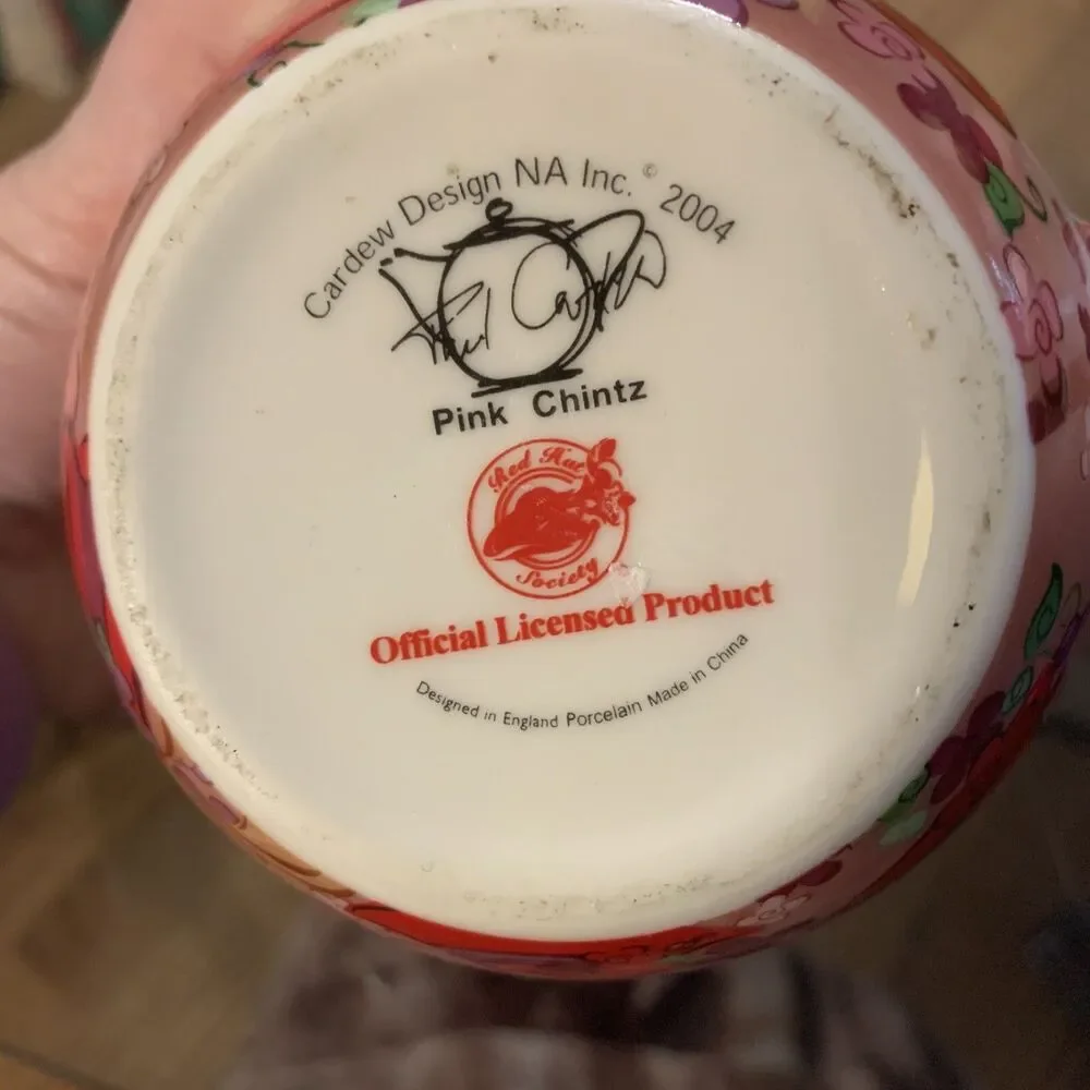 RED HAT Society Paul Cardew 2004 Official License Creamer Formal Pattern Purple